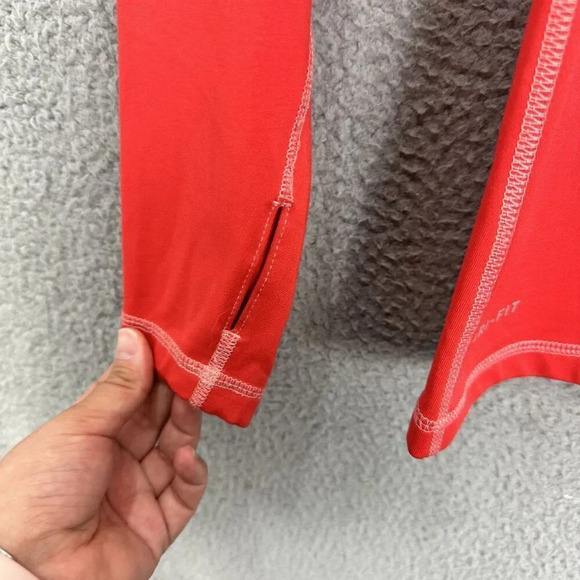 Nike sweatshirt womens large red‎ 1/2 zip dri fit pro swoosh logo gym athleisure - Picture 3 of 10